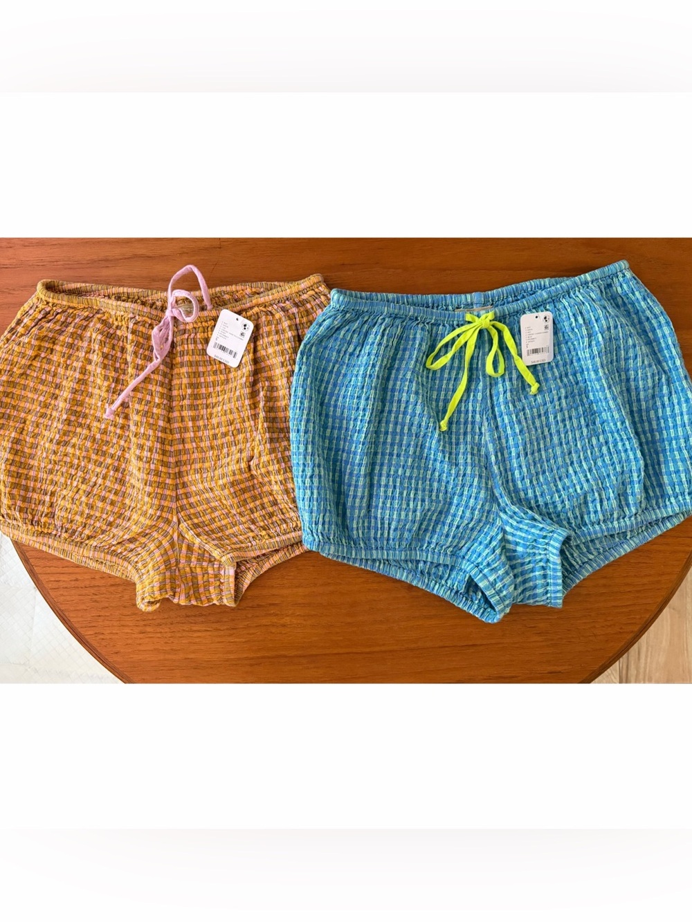 2 Pairs Free People Sophia Plaid Bloomer Boxer Shorts NWT SZ S